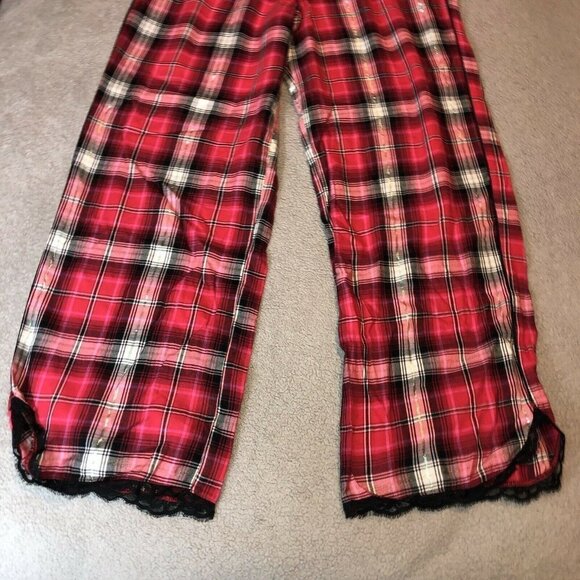 NWT VICTORIA’S SECRET Red Multicolor Plaid Loungewear Pajama Pants Size M - Picture 3 of 11